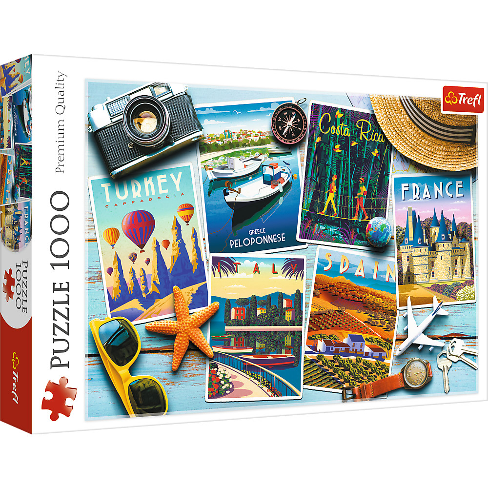 TREFL Jigsaw จิ๊กซอว์ จำนวน 1000 ชิ้น รุ่น Holiday Postcards (68.3x48 cm.) ผลิตและนำเข้าจากยุโรป