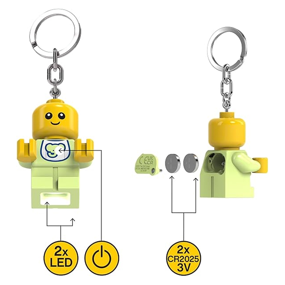 LEGO พวงกุญแจไฟฉาย เลโก้ คลาสสิก Baby Green LED Keychain ลิขสิทธิ์แท้