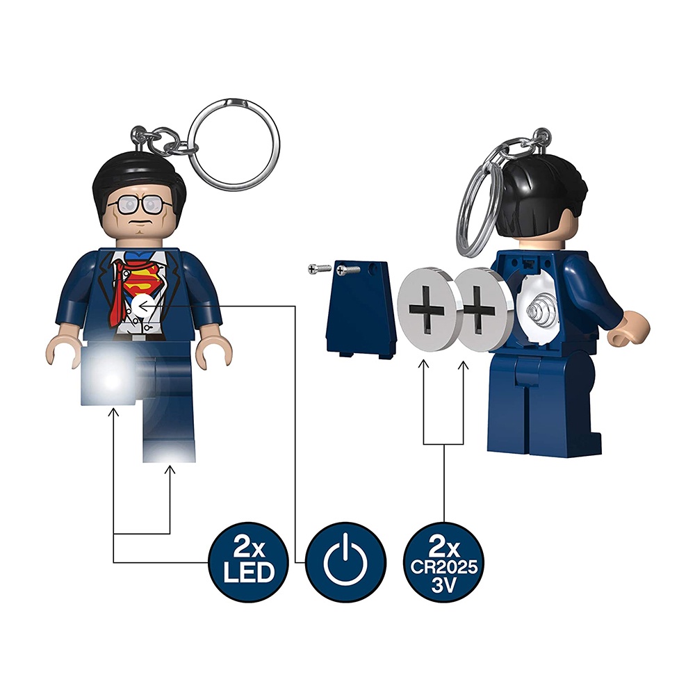 LEGO พวงกุญแจไฟฉายเลโก้ ซุปเปอร์แมน คลากเค้นท์ Clark Kent ลิขสิทธิ์แท้ 100%