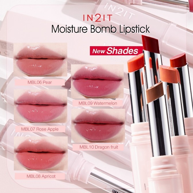 ถูกมาก!! ลิปบาล์ม อินทูอิท IN2IT Moisture Bomb Lipstick ลิปบาล์มเนื้อฉ่ำ สีสวยติดทน-ปากนุ่มชุ่มชื้น 1.8 g. *มี 4 เฉดสี*