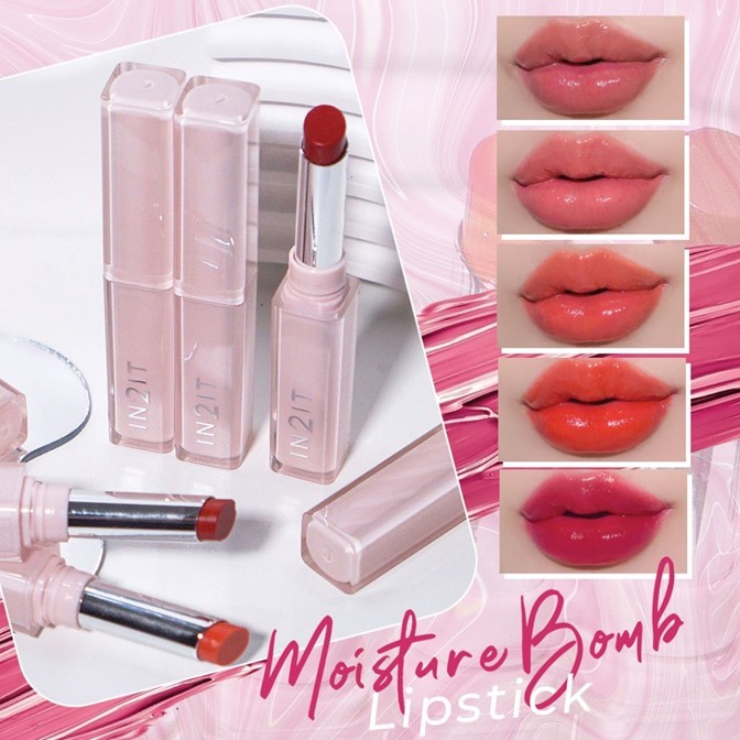 ถูกมาก!! ลิปบาล์ม อินทูอิท IN2IT Moisture Bomb Lipstick ลิปบาล์มเนื้อฉ่ำ สีสวยติดทน-ปากนุ่มชุ่มชื้น 1.8 g. *มี 4 เฉดสี*