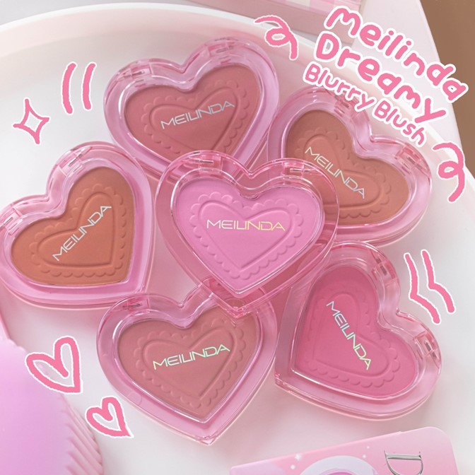 💟ของแท้ 💟 บลัชออน Meilinda เมลินดา เนื้อเนียนนุ่ม ละมุนเกลี่ยง่าย * มี 6 เฉดสี* 2.8 กรัม Dreamy Blurry Blush (MC5109)