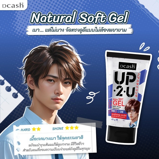 ถูกมาก!! เจลจัดแต่งทรงผม Dcash ดีแคช UP2U Gel อัพทูยู สุดเท่ห์ ดูดี มีสไตล์4สูตรให้เลือก ด้วยเนื้อเจลที่บางเบาไม่เป็นขุย