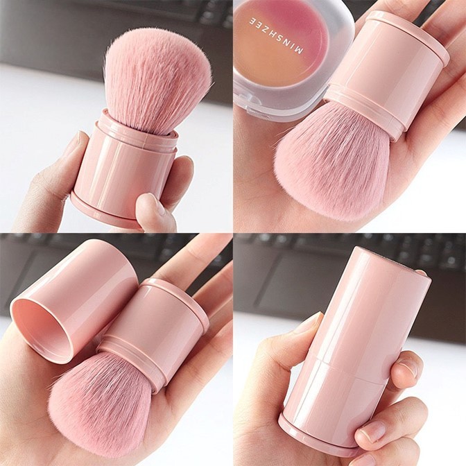 ขายดี!! แปรงปัดแก้ม แต่งหน้า manshong แมงชอง * มี 2 สี* ขนนุ่มมากก แบบพกพายืด  แปรงแต่งหน้าเครื่องมือความงามแบบพกพา CB56
