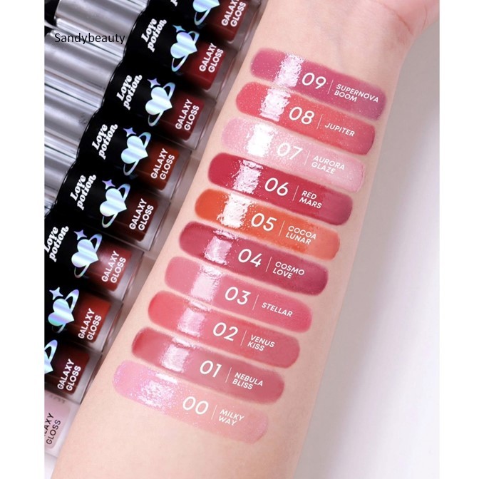 ของแท้ !! ใหม่! เลิฟโพชั่น LOVEPOTION กาแล็กซี ลิปออยล์ กลอส ซ้อก้าด GALAXY LIP OIL (10เฉดสี) ฉ่ำวาวดุจกระจก บำรุงเต็มที