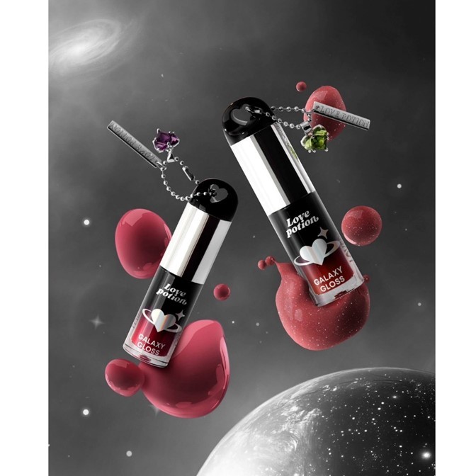 ของแท้ !! ใหม่! เลิฟโพชั่น LOVEPOTION กาแล็กซี ลิปออยล์ กลอส ซ้อก้าด GALAXY LIP OIL (10เฉดสี) ฉ่ำวาวดุจกระจก บำรุงเต็มที