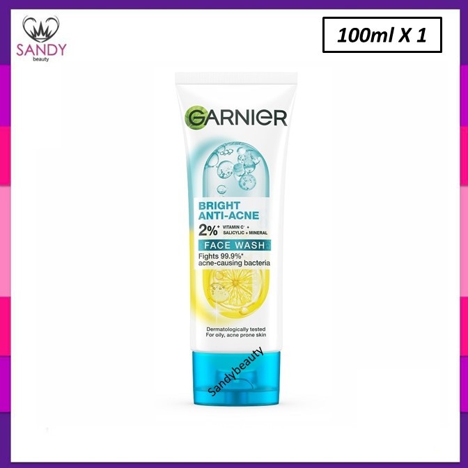 ขายดี!! โฟมล้าง การ์นิเย่ GARNIER ไลท์ คอมพลีท มัลติ-แอ็คชั่น ไบรท์เทนนิ่ง Anti-Acne & Face Wash 100ml.ช่วยลดเลือนจุดด่า