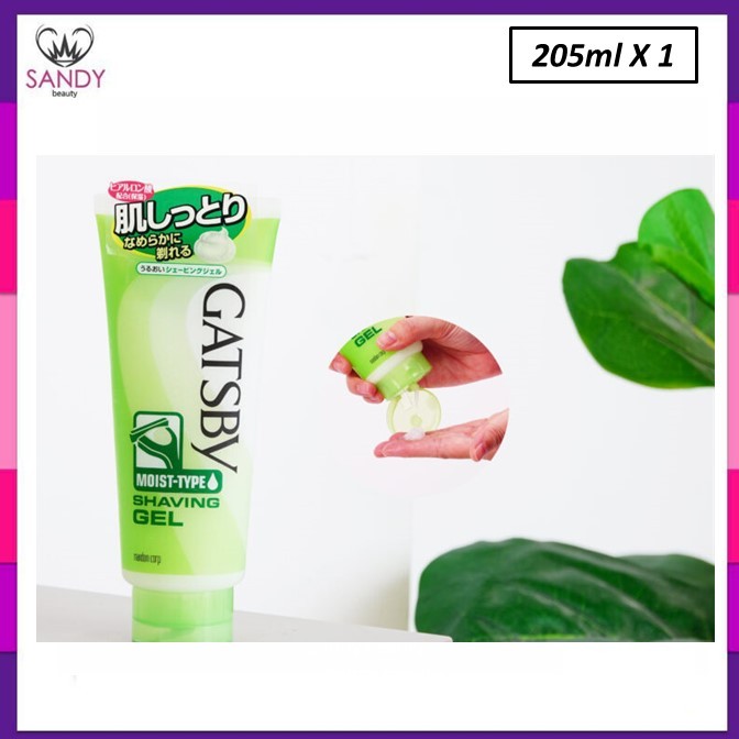 ขายดี!! แกสบี้ เชฟวิ่ง เจล (เจลโกนหนวด) 205ml. Gatsby Shaving Gel  Moist Type (สีเขียว) - ให้ผิวนุ่มชุ่มชื้น