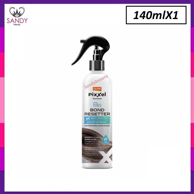 ขายดี!! สเปยร์ Lolane โลแลน Pixxel Bond Resetter PH Balance Hair Spray 140ml.เชื่อมแกนผม สำหรับผมแห้งเสียจากการทำเคมี
