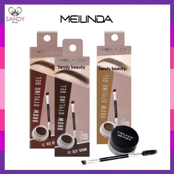 ของแท้!! เจลเขียนคิ้วกันน้ำ 🍁 MEI LINDA มเลินดา 3g. BROW STYLING GEL มี 3 สีให้เลือก เนื้อเจลเนียน นุ่มลื่น เกลี่ยง่าย