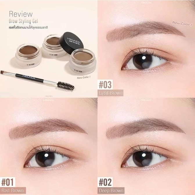 ของแท้!! เจลเขียนคิ้วกันน้ำ 🍁 MEI LINDA มเลินดา 3g. BROW STYLING GEL มี 3 สีให้เลือก เนื้อเจลเนียน นุ่มลื่น เกลี่ยง่าย