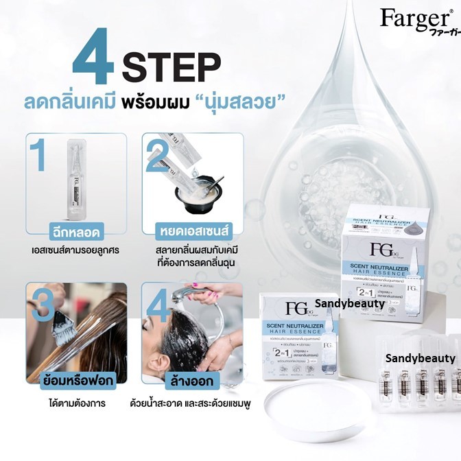 ถูกมาก!! เอสเซนส์สลายกลิ่นเคมี Farger ฟาร์เกอร์ Scent Neutralizer Hair Essence 2in1 5ml. *1แพ็ก5หลอด*บำรุงผมให้นุ่มลื่น
