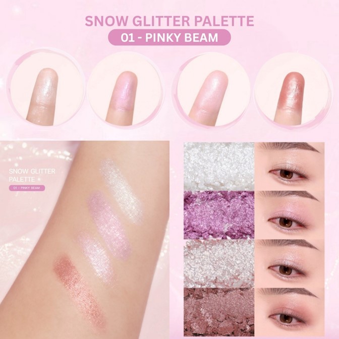 ถูกมาก!!อายแชโดว์ Meilinda เมลินดา 3.6กรัม พาเลท4 ช่อง วิ้งตะโกน Snow Glitter Palette ทาตา กลิตเตอร์ พิกเมนต์แน่น MC3131