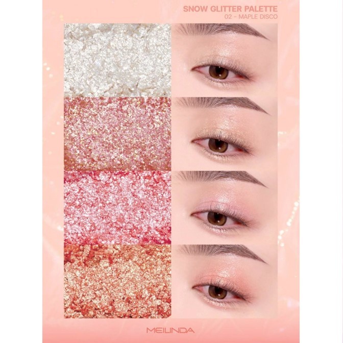 ถูกมาก!!อายแชโดว์ Meilinda เมลินดา 3.6กรัม พาเลท4 ช่อง วิ้งตะโกน Snow Glitter Palette ทาตา กลิตเตอร์ พิกเมนต์แน่น MC3131