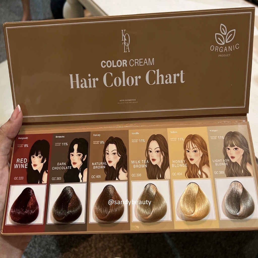 ถูกมาก !!  สีย้อมผมออแกรนิค KOTA COSMETICS โคตะ  100ml. < มี 11 เฉดสี  > ผมเสียน้อยกว่า  ผสมโสมเกาหลี  ไม่มีกลิ่นฉุน