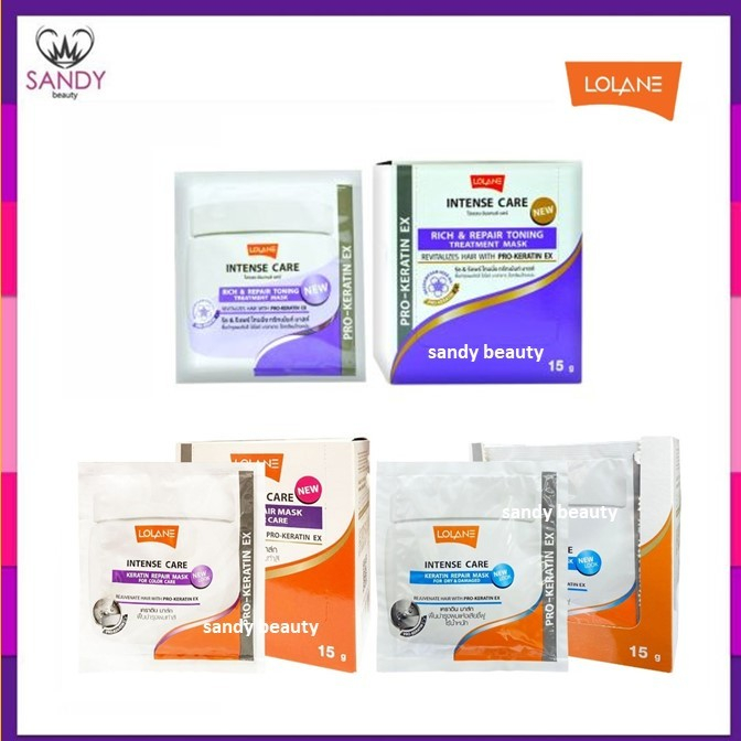 ถูกที่สุด! ทรีทเม้นท์ โลแลน Lolane เคราติน  ยกกล่องมี10 ซอง   *( มี 7 สูตร โปรดเลือก ) *15g ช่วยเรื่องผมทำสีให้ผมนุ่ม