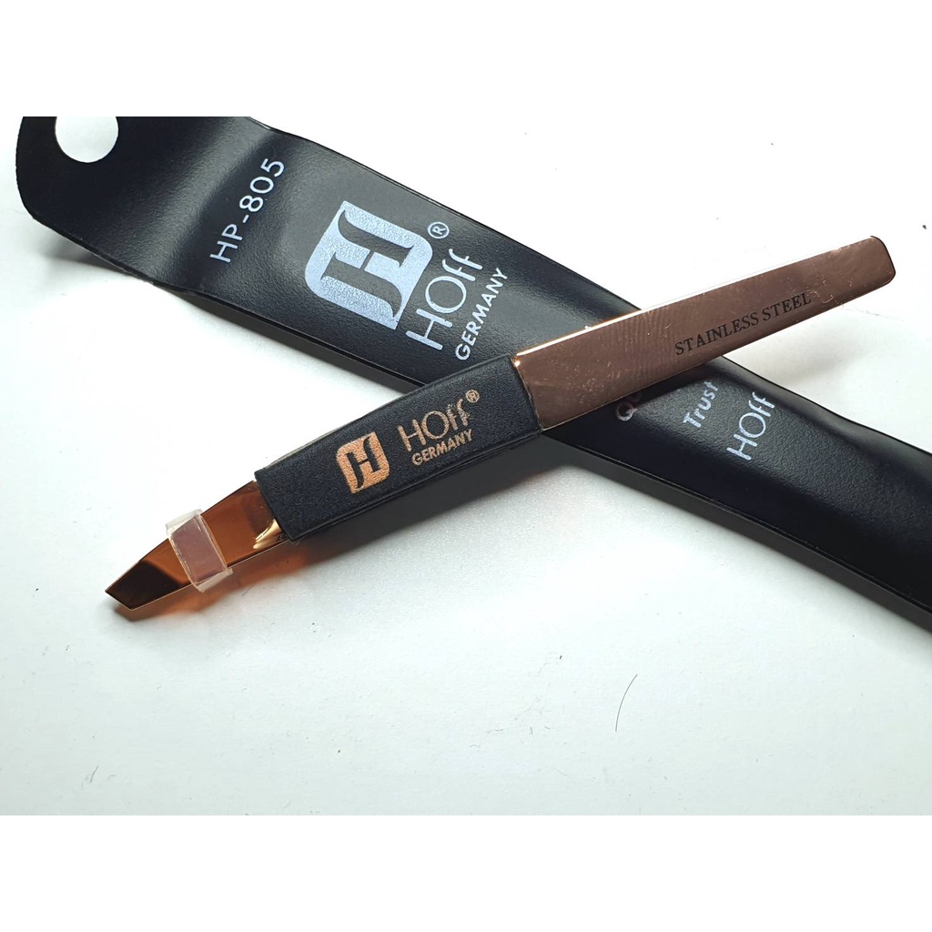 FLASH SALE! แหนบ สแตนเลส ของแท้ Hoff ฮอฟ เยอรมัน HP805 ใช้งานถนัด แนบสนิท สี โรสโกลด์ Stainless Tweezer Germany