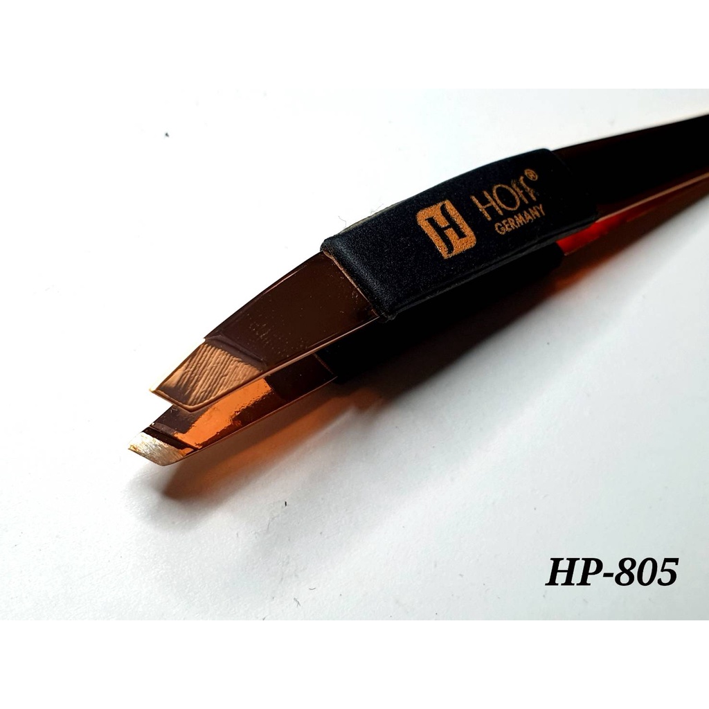 FLASH SALE! แหนบ สแตนเลส ของแท้ Hoff ฮอฟ เยอรมัน HP805 ใช้งานถนัด แนบสนิท สี โรสโกลด์ Stainless Tweezer Germany