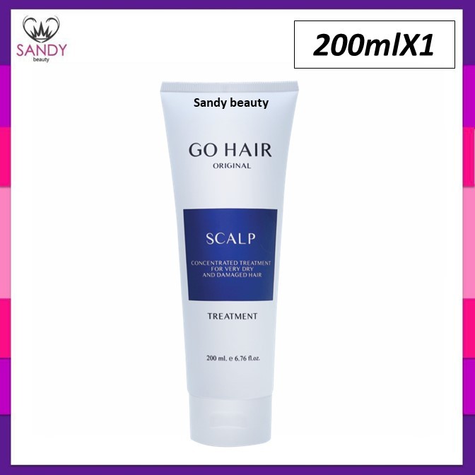 ขายดี! ทรีทเม้นท์ Go Hair โกแฮร์ แบบหลอดสีน้ำเงิน 200มล. เนื้อทรีทเม้นท์เข้มข้น สำหรับผมเสียมากจากการทำเคมี ยาวเร็ว