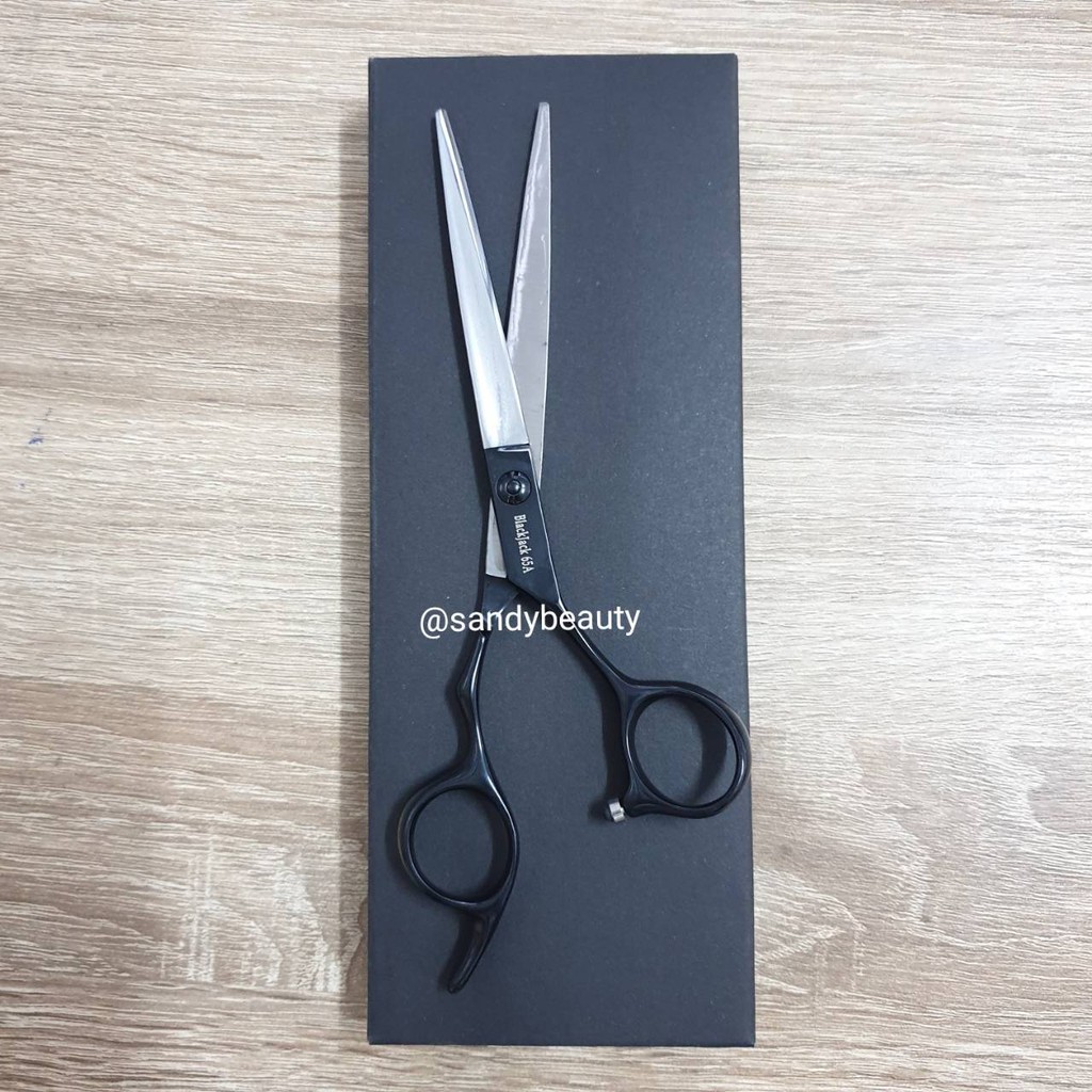 แท้100% กรรไกรตัดผม Hoff ฮอฟ รุ่น Blackjack 6.5" พร้อมกล่อง ด้ามจับสีดำ คมกริบ ใช้สำหรับตัดผมและตกแต่งทรงผม