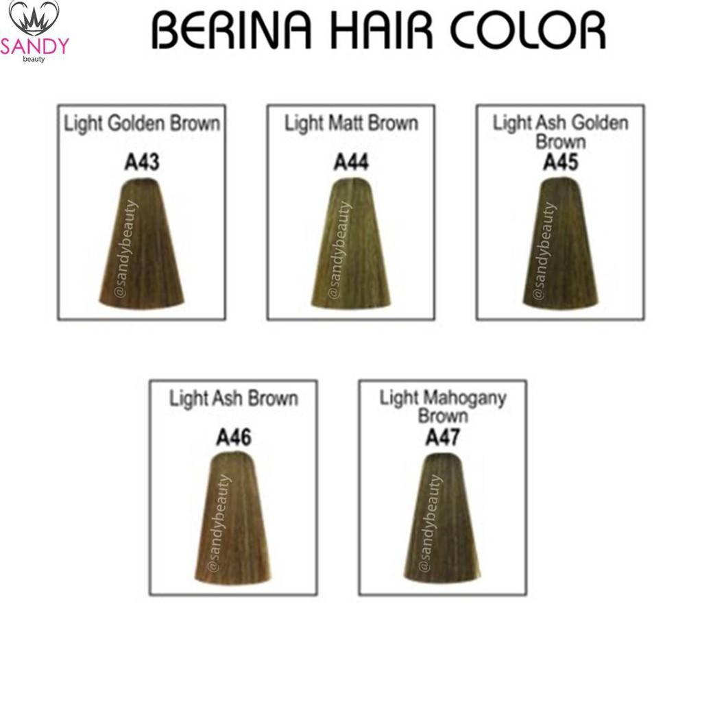 ขายดี! ครีมย้อมผม BERINA เบอริน่า A41-47 ปริมาณ 60 กรัม *1กล่อง แถมไฮ 1 ขวดเล็ก* ราคาถูก สีสวยติดทนนาน ผมไม่แห้งเสีย