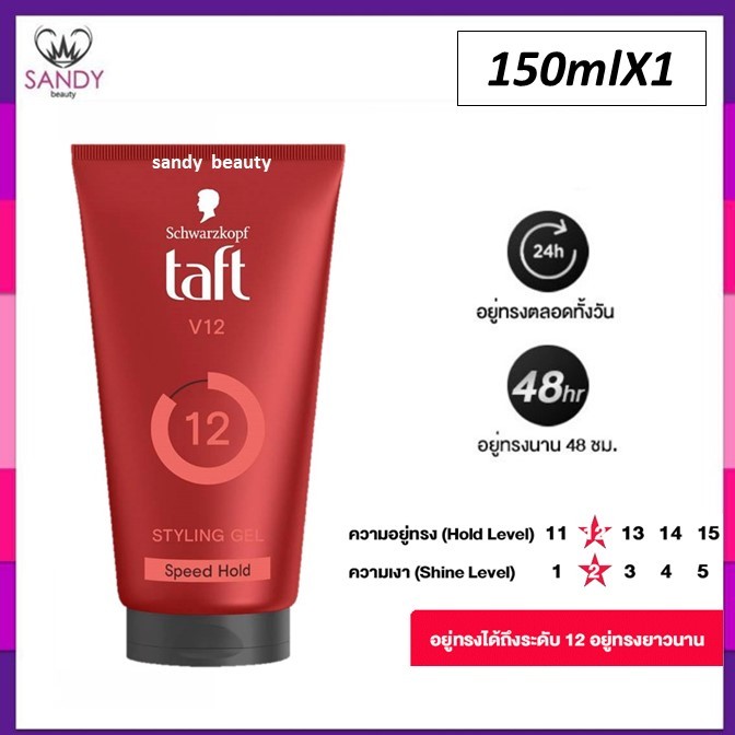 ของแท้! เจลจัดแต่งทรงผม Schwarzkopf ชวาร์สคอฟ ทัฟท์ ลุคส์ V12 พาวเวอร์ เจล  150ml. อยู่ทรงยาวนาน แห้งไวไม่ทิ้งคราบขาว