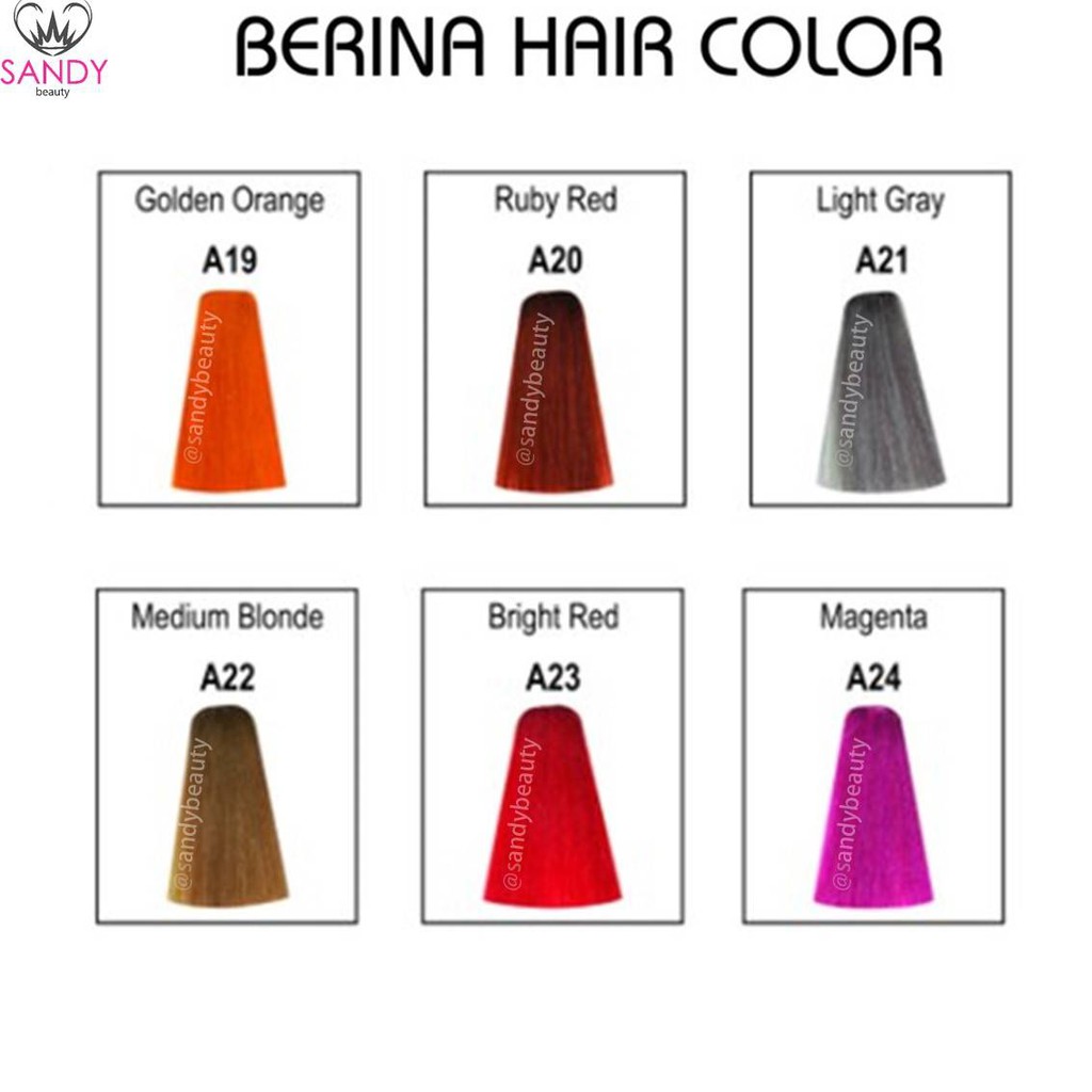 ขายดี! ครีมย้อมผม BERINA เบอริน่า A21-A40 *1 กล่องเล็ก*+ แถมไฮ 1 ขวด ปริมาณ 60 กรัม ราคาถูก สีติดทนนาน ผมไม่แห้งเสีย