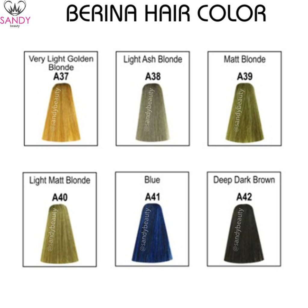 ขายดี! ครีมย้อมผม BERINA เบอริน่า A21-A40 *1 กล่องเล็ก*+ แถมไฮ 1 ขวด ปริมาณ 60 กรัม ราคาถูก สีติดทนนาน ผมไม่แห้งเสีย