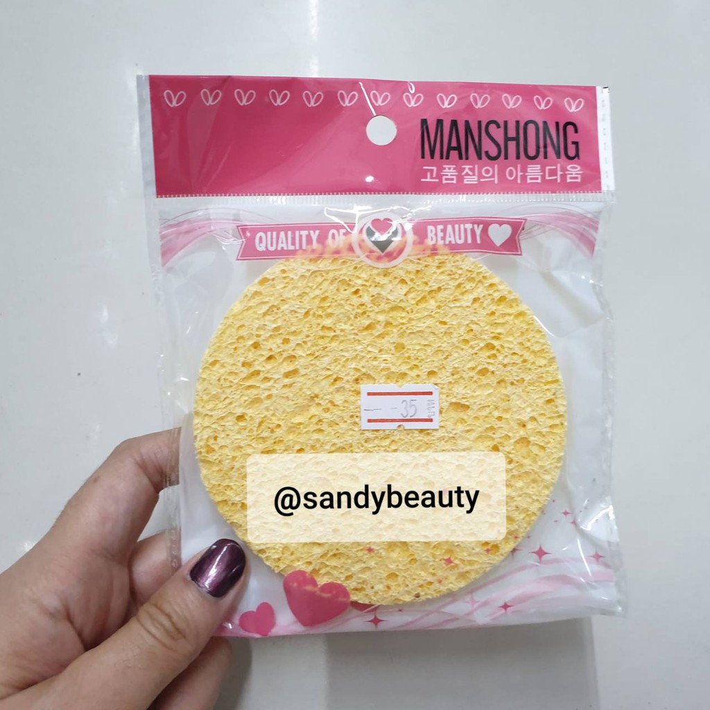 ถูกมาก! ฟองน้ำขัดหน้า Manshong แมนชอง CE02 สีเหลือง ใช้สำหรับใบหน้า คุณภาพดี