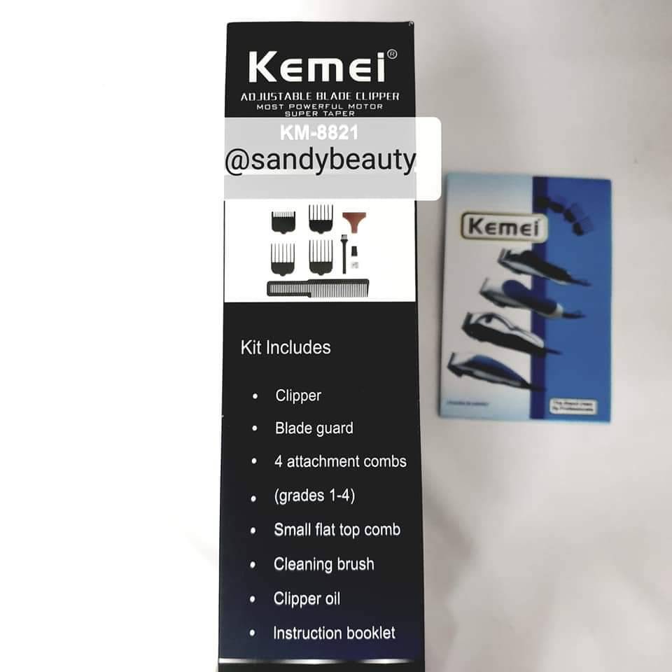 แท้100% ปัตตาเลียน KEMEI เคไม รุ่น KM-8821 ใช้ตัดผม ใช้แบบมีสาย ไม่ต้องกลัวเครื่องร้อนและแบตหมด ราคาถูก