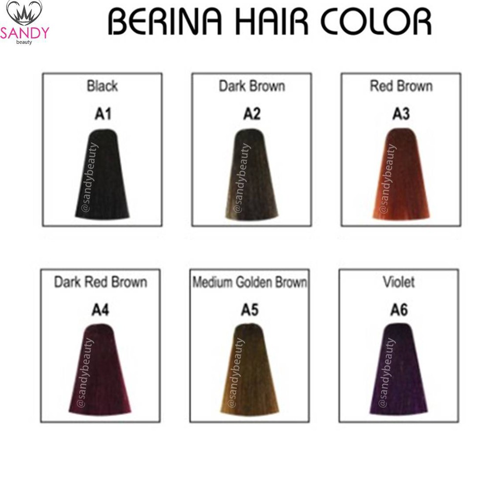 ขายดี! ครีมย้อมผม BERINA เบอริน่า A1-A20 *1กล่องเล็ก* แถมไฮ ปริมาณ 60 กรัม  ราคาถูก สีติดทน ผมไม่แห้งเสีย สามารถทำได้เอง