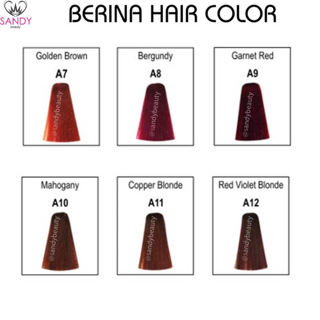 ขายดี! ครีมย้อมผม BERINA เบอริน่า A1-A20 *1กล่องเล็ก* แถมไฮ ปริมาณ 60 กรัม  ราคาถูก สีติดทน ผมไม่แห้งเสีย สามารถทำได้เอง