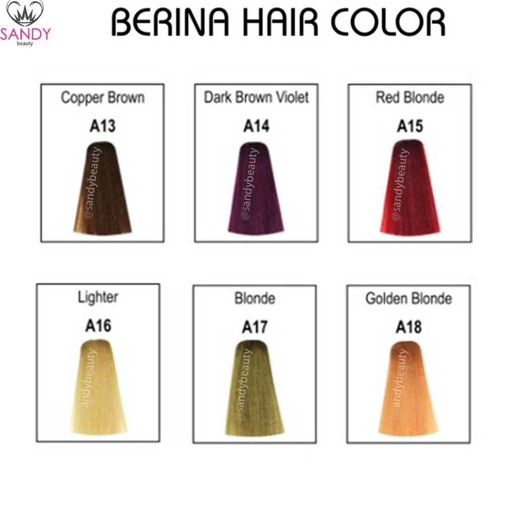 ขายดี! ครีมย้อมผม BERINA เบอริน่า A1-A20 *1กล่องเล็ก* แถมไฮ ปริมาณ 60 กรัม  ราคาถูก สีติดทน ผมไม่แห้งเสีย สามารถทำได้เอง