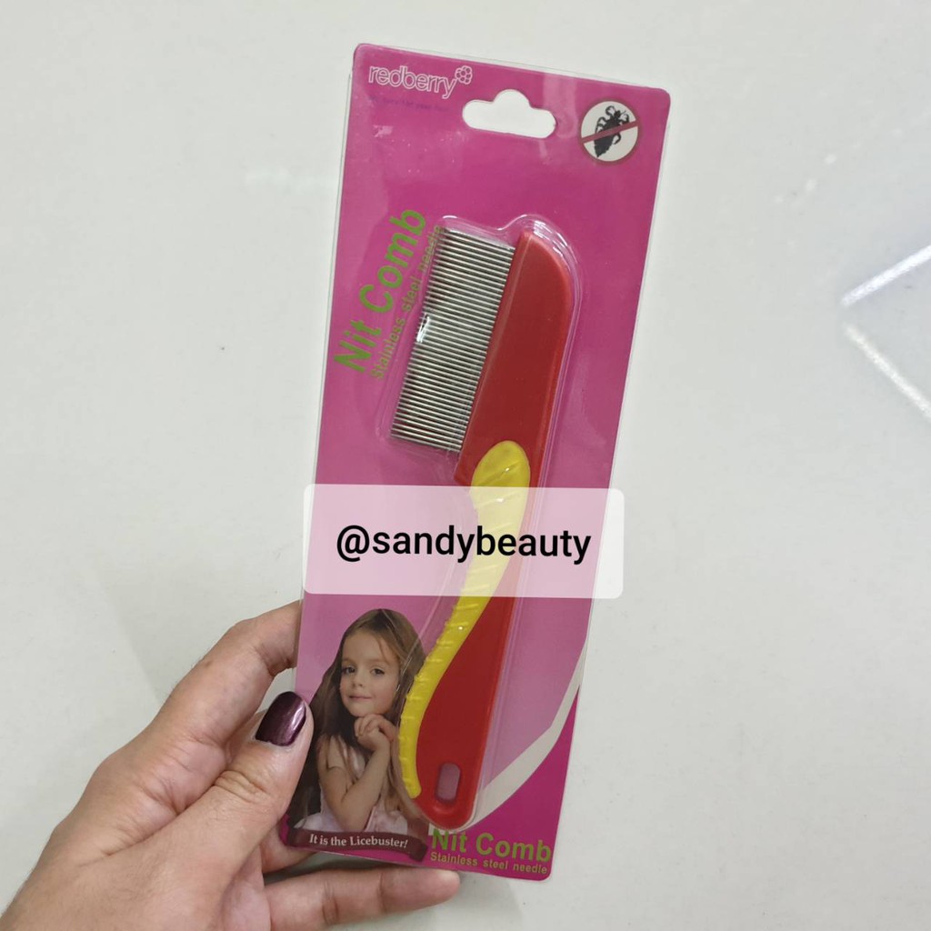 ถูกมาก! หวีสางเหาManshong แมงชอง Nit Comb สแตนเลส (คละสี) มีด้ามจับ ถนัดมือ ใช้สำหรับผม HA-COS27