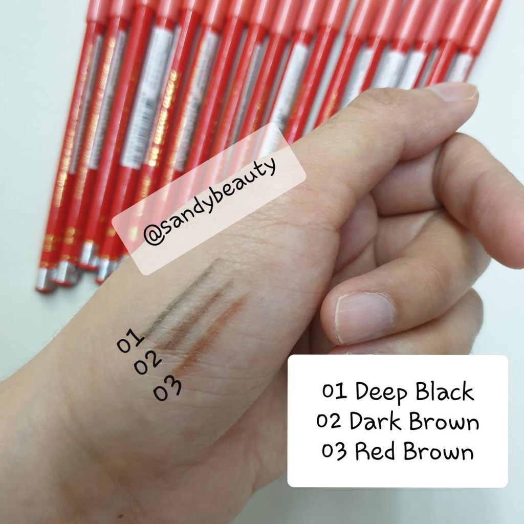 ขายดี! ดินสอเขียนคิ้ว Sweetheart สวีท ฮาร์ท (ไม่มีกบ) มี3สี เขียนดี คม สีติดทน เหลาง่าย