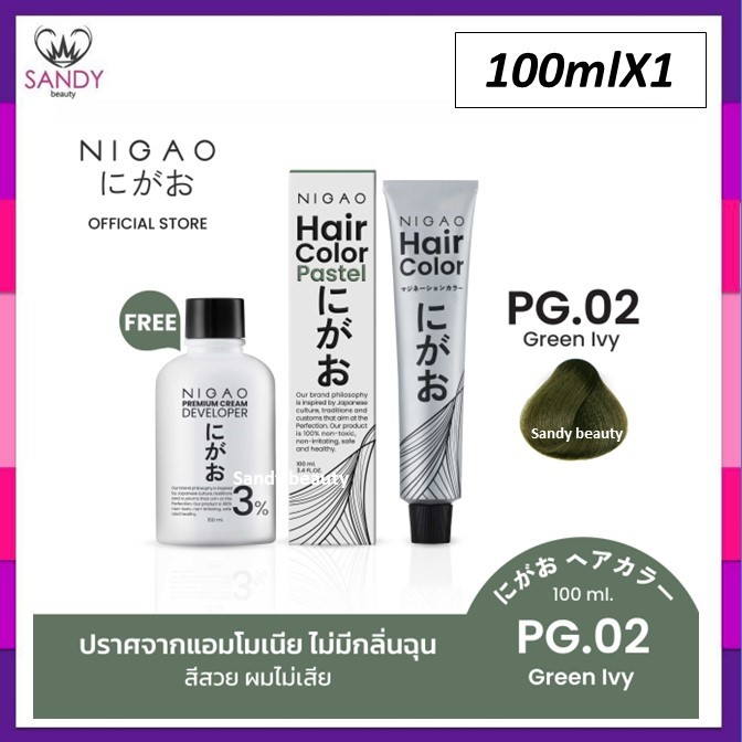 ขายดี! ครีมย้อมผม NIGAO นิกาโอะ รุ่นใหม่ *กลุ่มสีปิดผมขาว100%* 100ml พร้อมไฮ กลิ่นไม่ฉุน ไม่มีสารแอมโมเนีย คละแพ็กเกจ