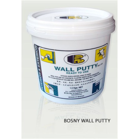 Bosny เคมีโป้วผนัง  วอลล์พัตตี้ บอสนี่ ขนาด 5 กก. เฉดสี ขาว