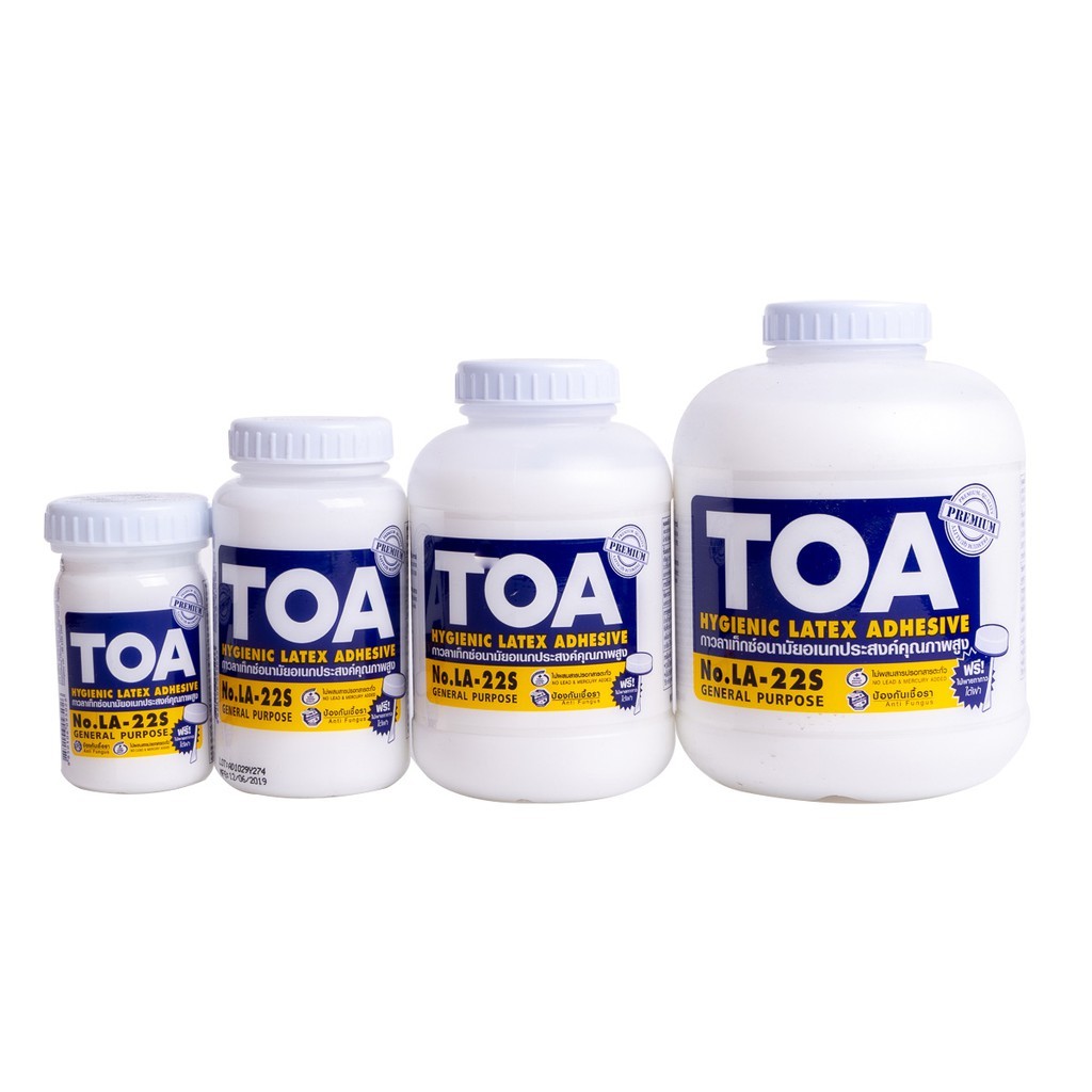 TOA (ยกกล่อง) กาวลาเท็กซ์ ทีโอเอ LA-22S ขนาด  8, 16 และ 32 oz.