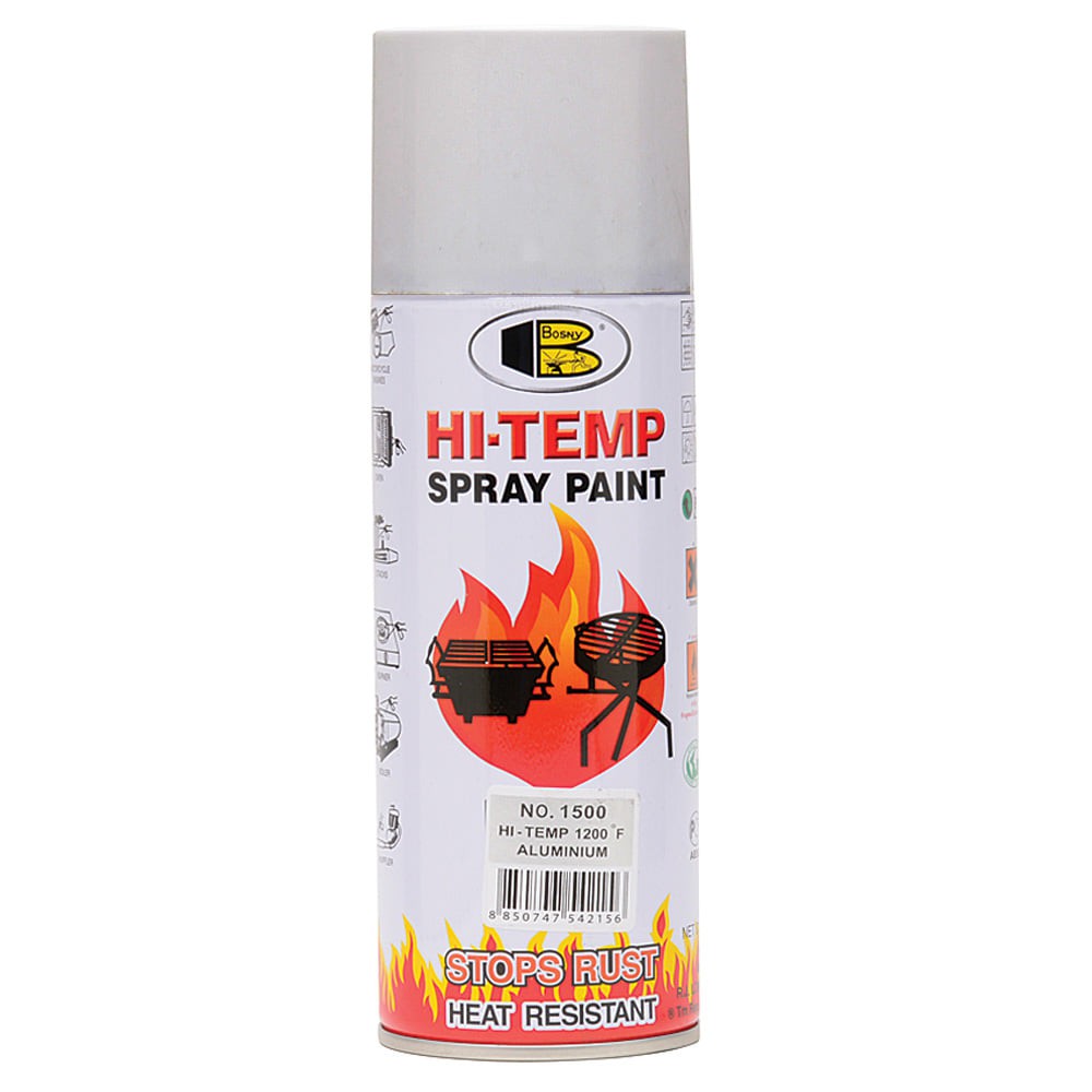 Bosny สีสเปรย์ทนความร้อน 1200°F บอสนี่ ขนาด 400 CC. สเปรย์ทนความร้อนสูง สีทนความร้อน Hi-temp 1200F