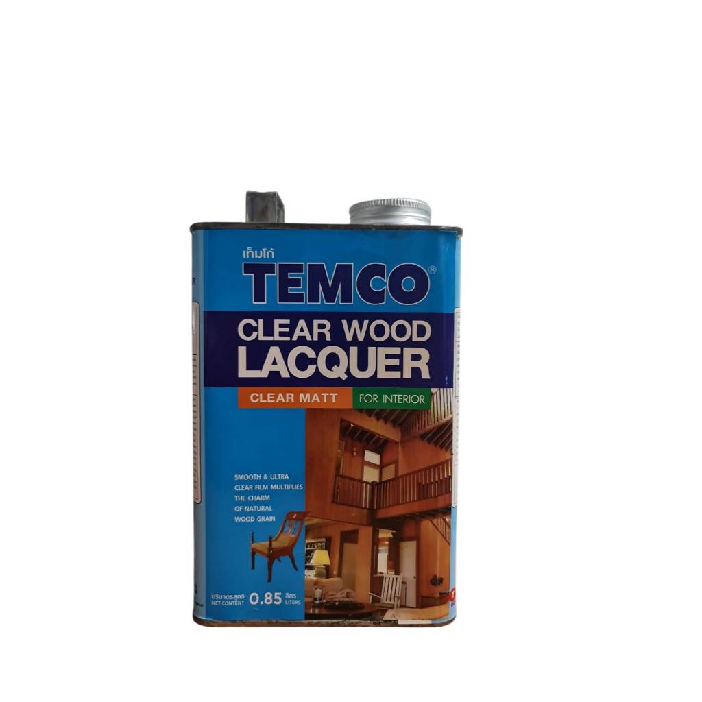 Temco เทมโก้ เคลียร์วูด แลคเกอร์ ใสด้าน ทาเคลือบไม้ สำหรับภายใน ขนาด 0.85 ลิตร