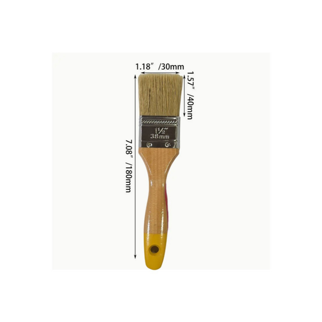 Hoteche แปรงทาสีด้ามไม้เกรดเอ ขนาด 1.5 นิ้ว (3.8cm.) Premium Handle Paint Brushes สีน้ำ น้ำมัน