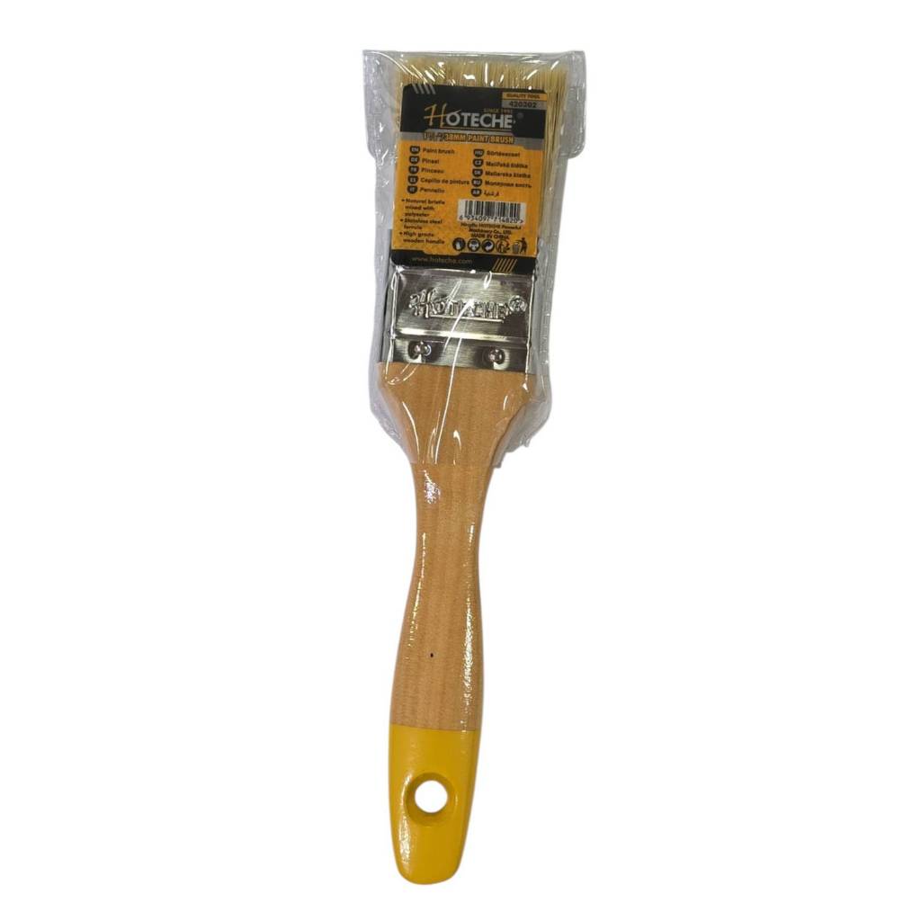 Hoteche แปรงทาสีด้ามไม้เกรดเอ ขนาด 1.5 นิ้ว (3.8cm.) Premium Handle Paint Brushes สีน้ำ น้ำมัน
