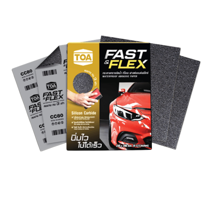 TOA Fast & Flex กระดาษทรายน้ำ ทีโอเอ ฟาสต์แอนด์เฟลกซ์  กระดาษทรายขัดเหล็ก 9 นิ้ว x 11 นิ้ว