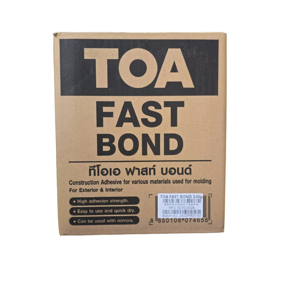 TOA Fast Bond (ยกกล่อง 12 หลอด) กาวตะปู กาวพลังตะปูอเนกประสงค์คุณภาพสูง สูตรโซเว้นท์ ขนาด 320กรัม