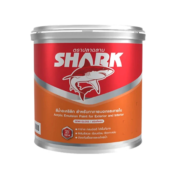 SHARK ปลาฉลาม สีน้ำอะคริลิกชนิดกึ่งเงา สำหรับภายนอกและภายใน ขนาด 1 แกลลอน (3.6ลิตร)