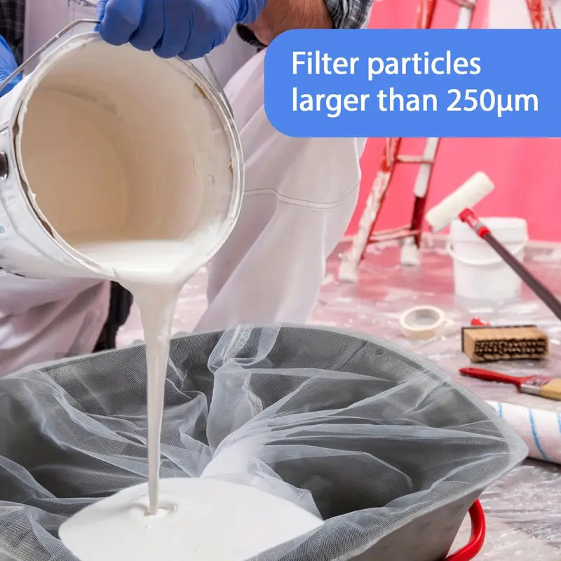 ผ้ากรองอเนกประสงค์ ถุงกรองสี ตาข่ายไนลอนกรองละเอียดพิเศษ 250µm พร้อมยางยืดปากถุง สำหรับถัง 5 แกลลอน (18.93 ลิตร)
