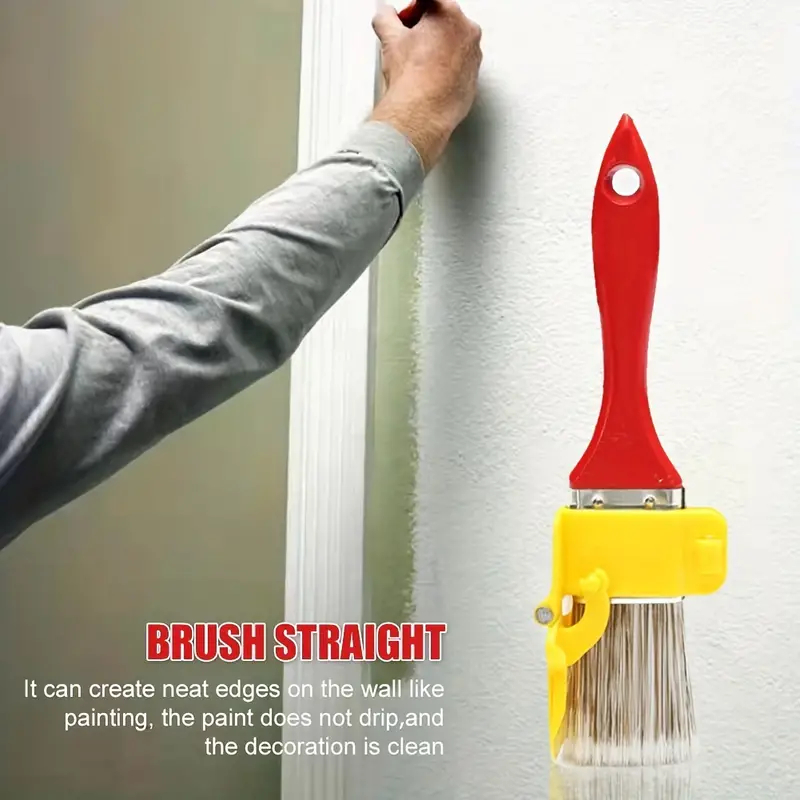 แปรงทาสี 1.5 นิ้ว พร้อมอุปกรณ์ช่วยตบแต่งขอบ 1 ชุด  อุปกรณ์ DIY สำหรับการทาขอบสีผนังและเพดาน