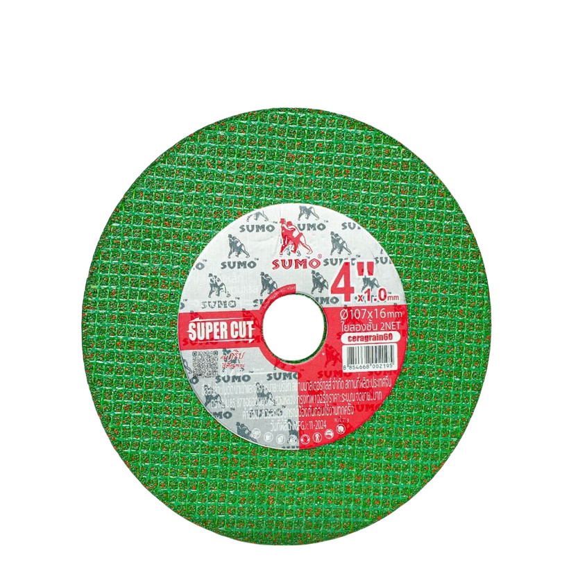Sumo SuperCut (10 แผ่น /50 แผ่น) ใบตัด 4" หนา 1 มม. สำหรับงานตัดสแตนเลส ใย 2 ชั้น  ตัดเร็ว ตัดไว