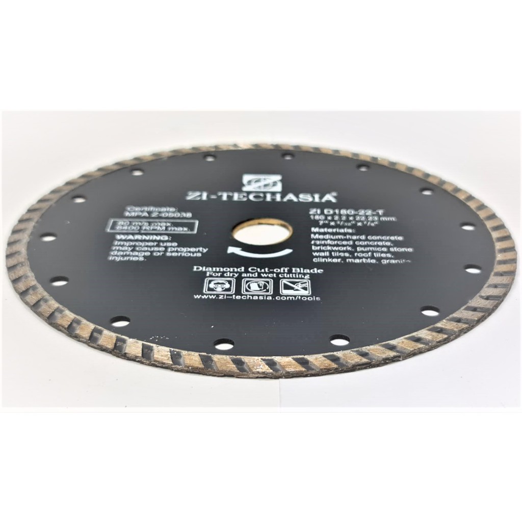 แผ่นตัดเพชร TURBO Zi-Techasia 7" ใบตัดเพชร Diamond cutting blades ขายดี จัดส่งฟรี ของแท้100%