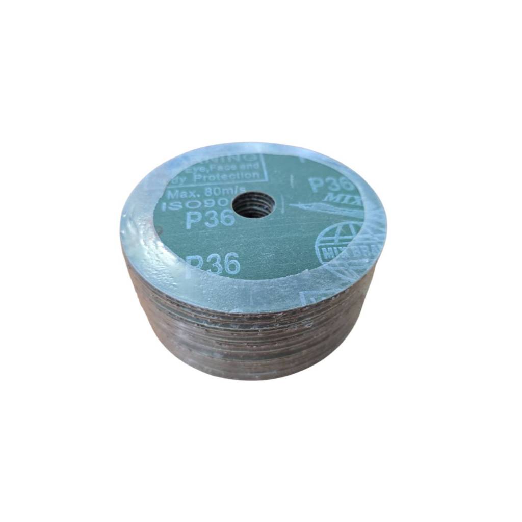 Mix Brand กระดาษทรายกลม หลังไฟเบอร์  Fiber Disc เบอร์ 36  ขนาด 4 นิ้ว